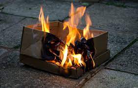 What temperature does cardboard burn