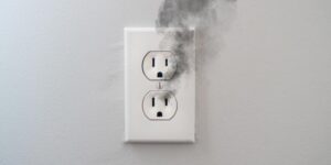 Signs of electrical fire in walls