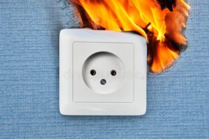 Signs of electrical fire in walls