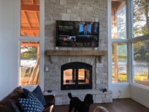 Minimum distance between fireplace and tv
