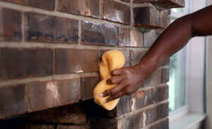 How to clean brick fireplace